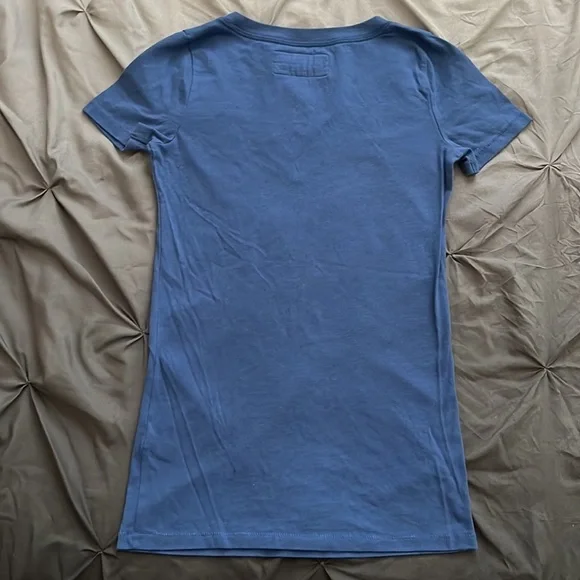 Vintage Abercrombie Kids Blue Yellow New York V Neck Shirt Top Size M - Picture 4 of 4